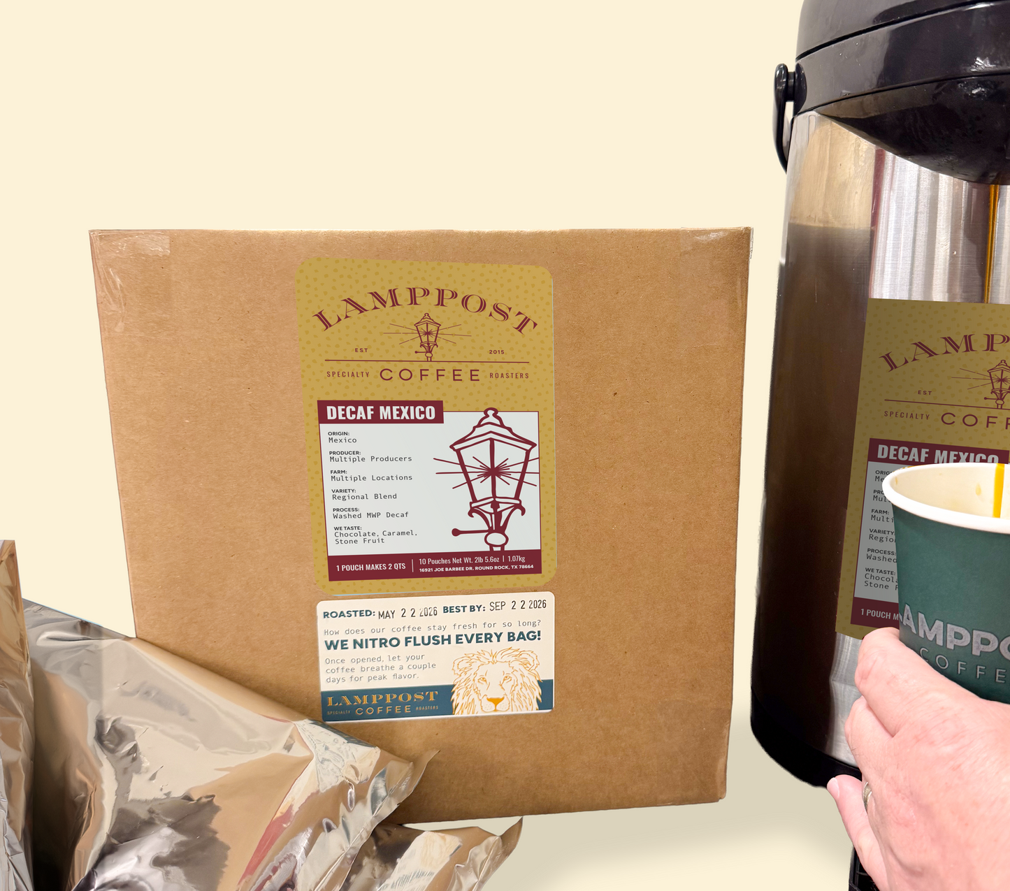 Easy-tear coffee pouches (for 1.5 gallon brew, 10ct)